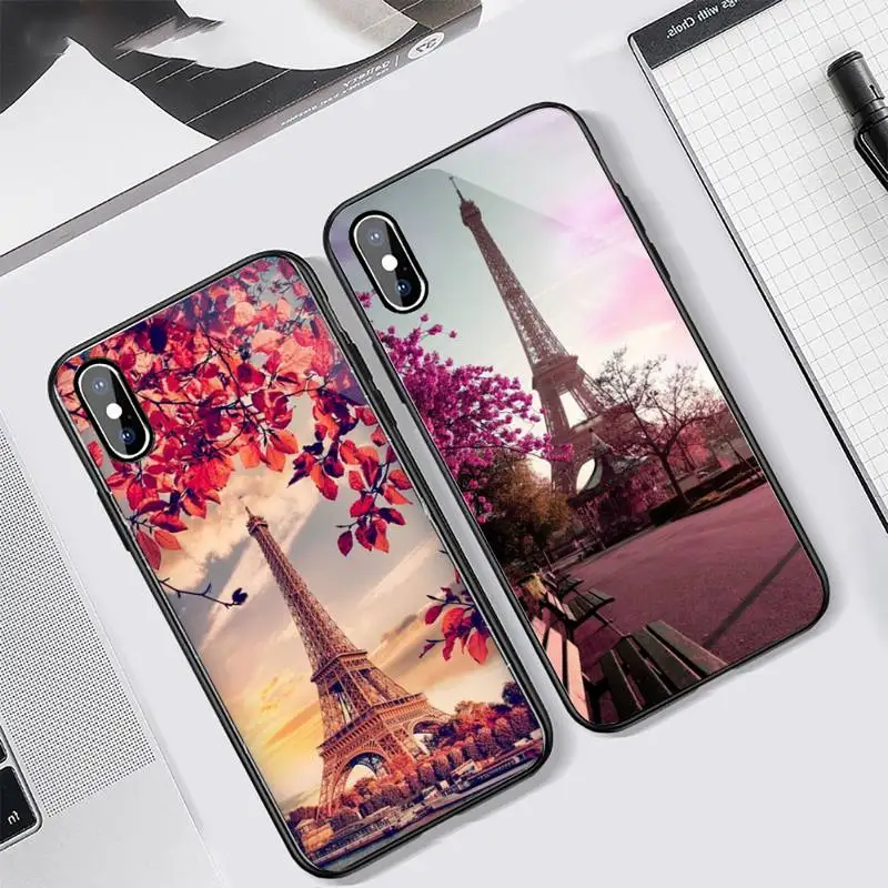 

Eiffel Tower Luxury high Phone Case cover coque fundaTempered glass For iphone 5C 6 6S 7 8 plus X XS XR 11 PRO MAX