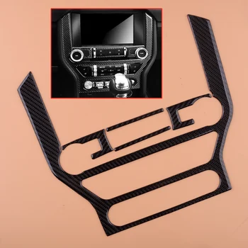 

5Pcs Soft Carbon Fiber Center Console Multi-Media CD GPS Navigation Control Panel Trim Cover fit for Ford Mustang 2015-2019