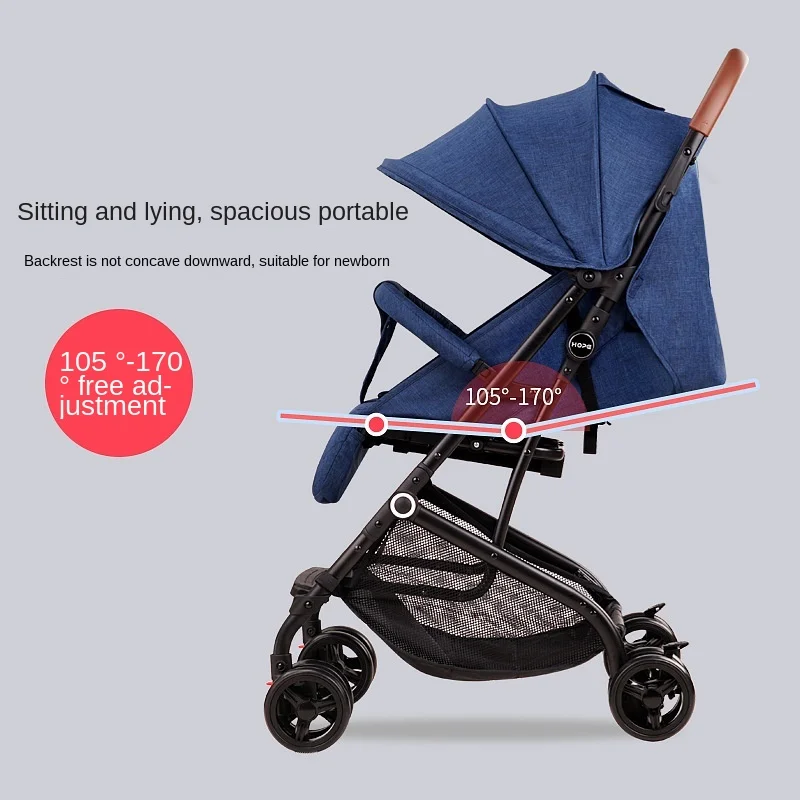 LazyChild Folding Portable Sit And Lie Children's Trolley Baby Stroller Reclining Seat Four Wheels Stroller baby stroller
