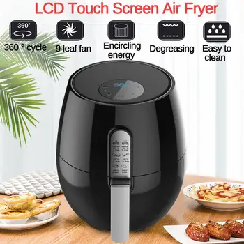 

5.2L 1400W Oil free Air Fryer Health Fryer Cooker Smart Touch LCD Airfryer Pizza Multi function Smart Fryer for French fries