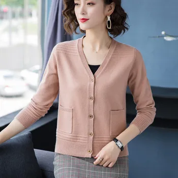 

PEONFLY Elegant Women Cardigan Autumn Single Breasted Long Sleeve Fashion Woman Knitted Coat Sweaters Female Coat Blue Yellow