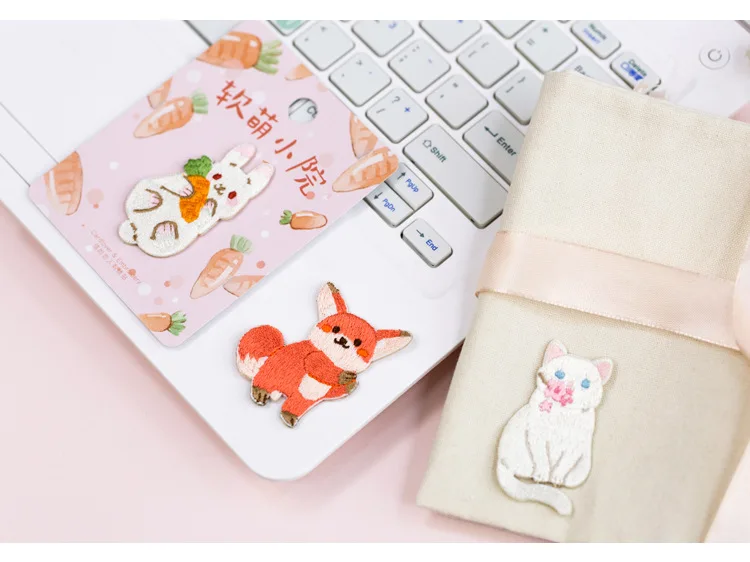 Cute Embroidery Stickers kawaii Sticker DIY Decorative Journal Cover Storage Bag Scrapbooking Stationery School Ofiice Supply
