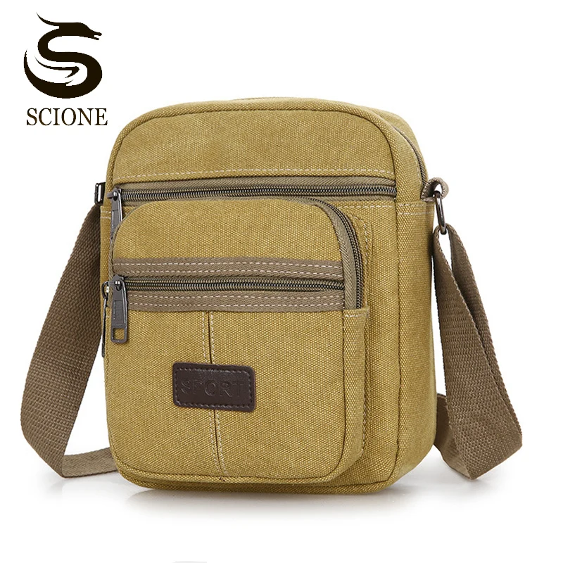 

Men Canvas Samll Messenger Bags Male Fashion Casual Crossbody Bag Solid Color Vintage Shoulder Bag 2021 New Pouch Purse XA115M
