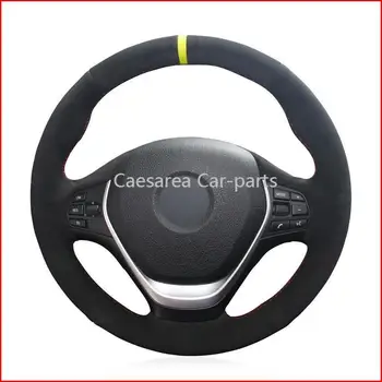 

Custom Made DIY Anti Slip Black Suede Hand Sew Steering Wheel Cover for BMW F20 2012-18 F45 2014