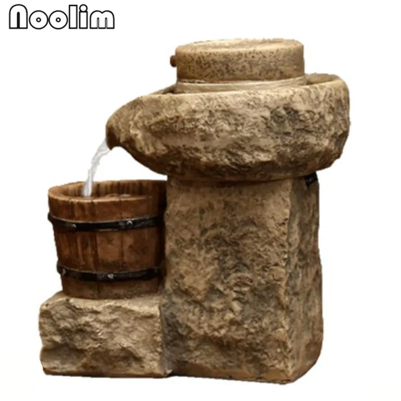 

Personality Office Desktop Feng Shui Wheel Indoor Humidity Rockery Water Fountain Decoration Living Room Creative Ornaments