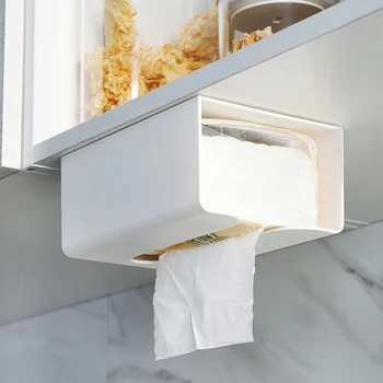 

Toilet Paper Holder Dispenser Tissue Box Storage Rack Simple for Bathroom Kitchen Home Wall-mount Portable Hygienic