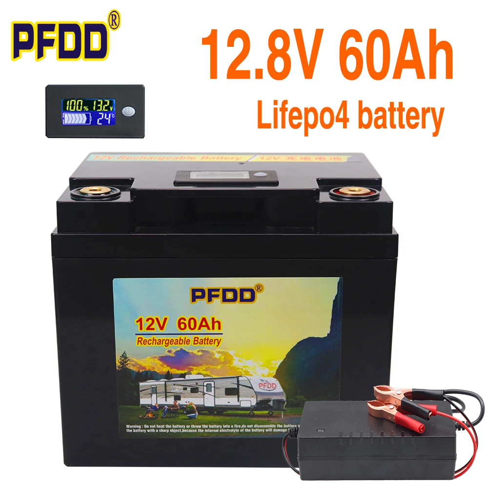 Литий-железо-фосфатный аккумулятор 12 В LiFePO4 с BMS 60 ач для гольф-мобиля EV RV инвертор