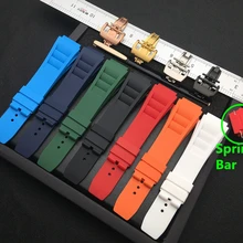 25 мм мягкое натуральное Силиконовое резиновое кольцо для часов с ремешком для часов, оранжевый, синий, белый, красный, Весенняя серия