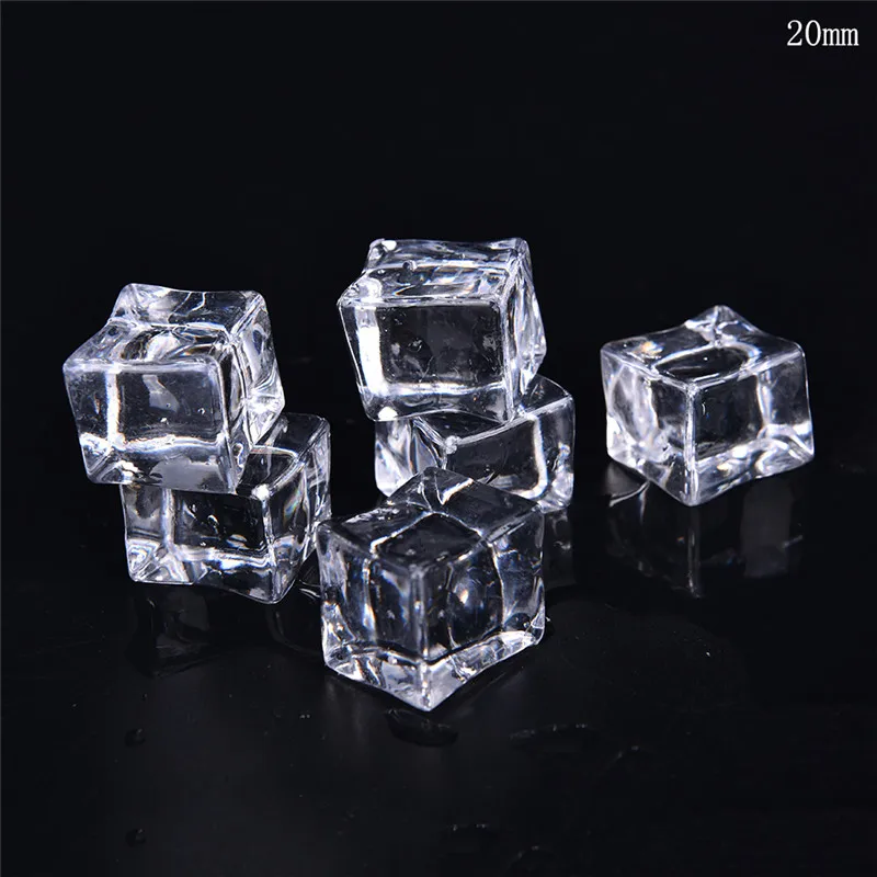 2cm 10 шт. искусственный лед кубики многоразовые искусственные акриловые хрустальные кубики виски напитки дисплей фотографии реквизит Свадебная вечеринка Декор - Цвет: 2cm