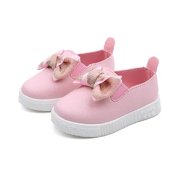 

Spring Autumn Toddler Kids Anti-Slip Casual Baby Girl Walking Shoe Bowknot Design Sneakers Soft Soled First Walkers