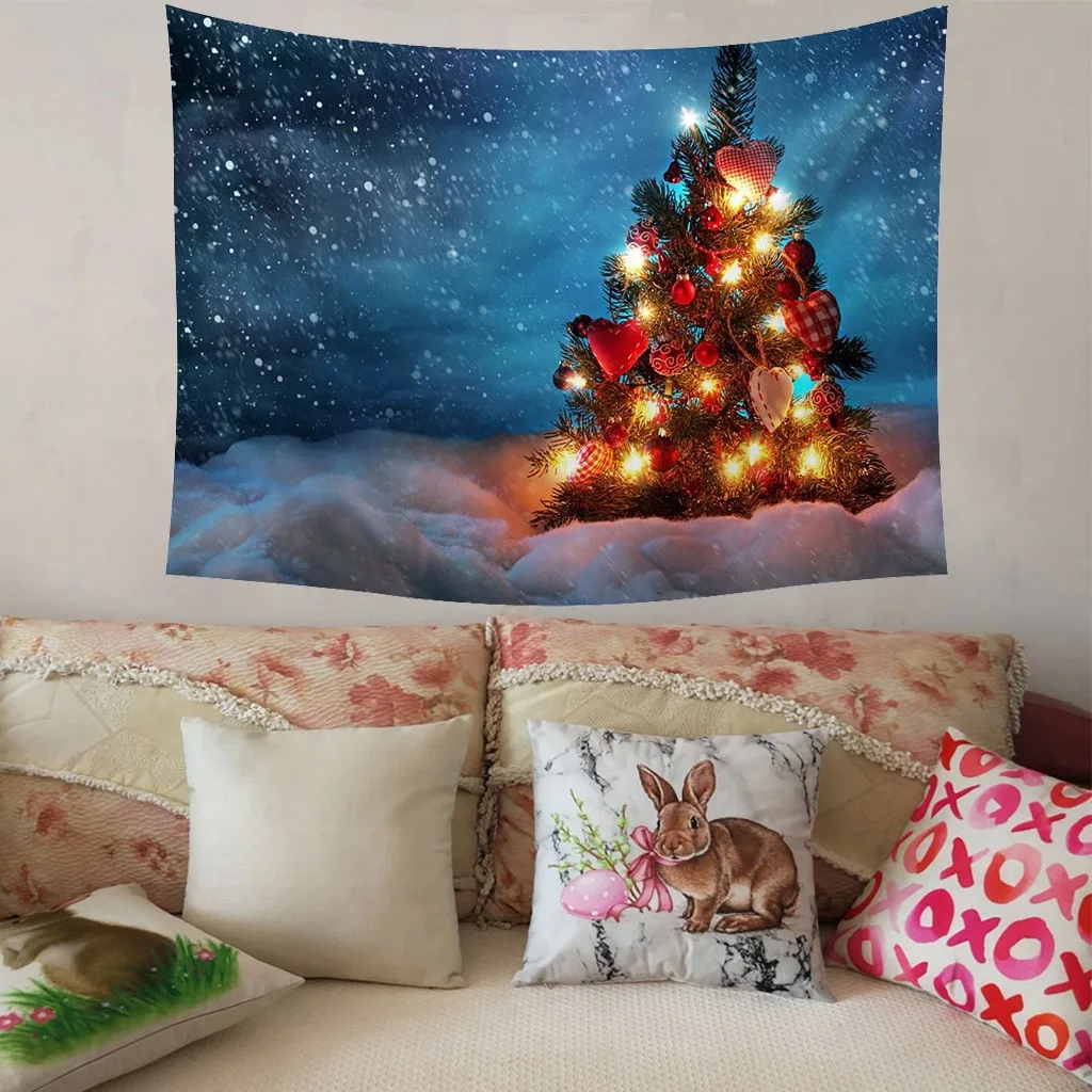 A Christmas Xmas Tapestry Hippie Room Bedspread Wall Hanging Throw Blanket Christmas Decorations For Home Macrame Wall Hanging - Цвет: A