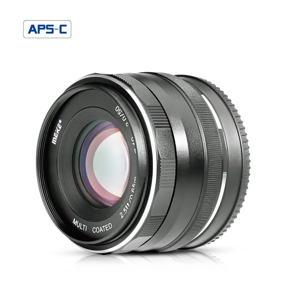 Meike 50 мм f2.0 с широкой диафрагмой и ручной фокусировкой APS-C для Olympus Panasonic Lumix M4/3 GM1 GM2 GX1 GX2 GX7 GX8 GF5 GF6 G7 G9