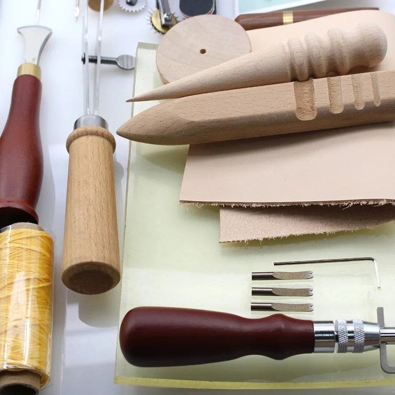 Leather Tools Sets with Wide Shovel Cutting Edge Grooving Belt Punch Leather Cut Knife Leathercraft Patchwork Tool DIY New
