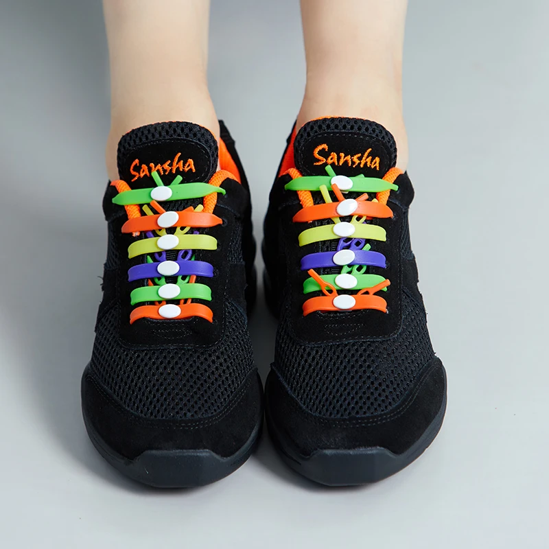Sansha Summer Breathable Mesh Sneaker Hip Hop Salsa Dance New Colorful Silicone Buckles Sport Shoes H131M 3