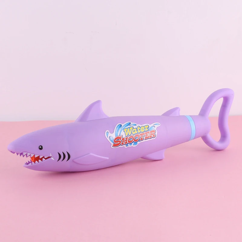 Фиолетовый Детские Игрушки для ванны, Акула, игровая водяная пушка, детские водные игрушки, Веселый водяной пистолет, детская игрушка для купания на открытом воздухе, пляжный пистолет, портативный - Цвет: Фиолетовый