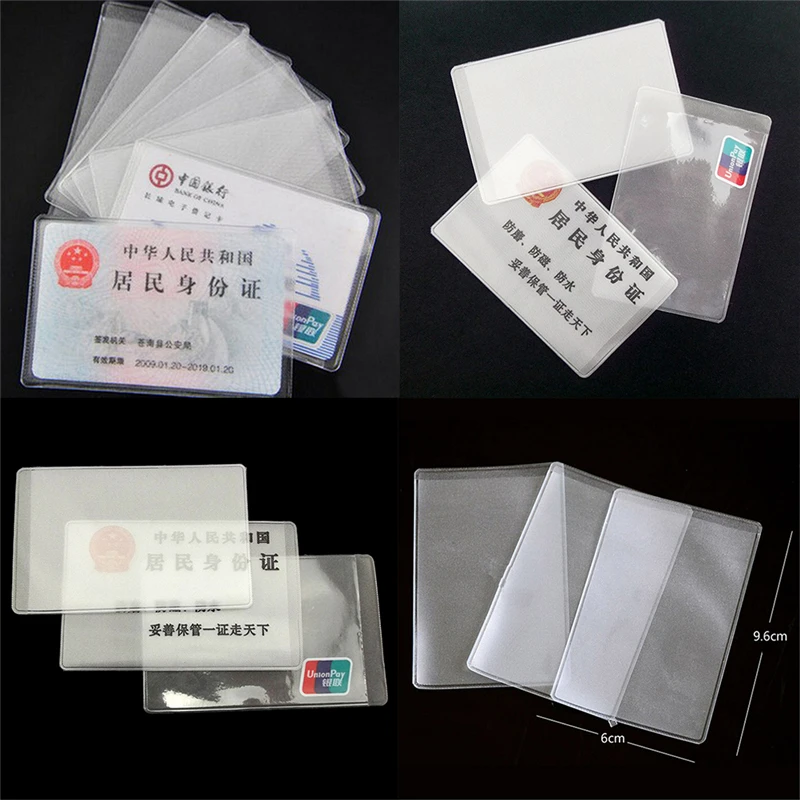 10x PVC Credit Card Holder Protect ID Card Business Card Cover Clear Frosted PVC