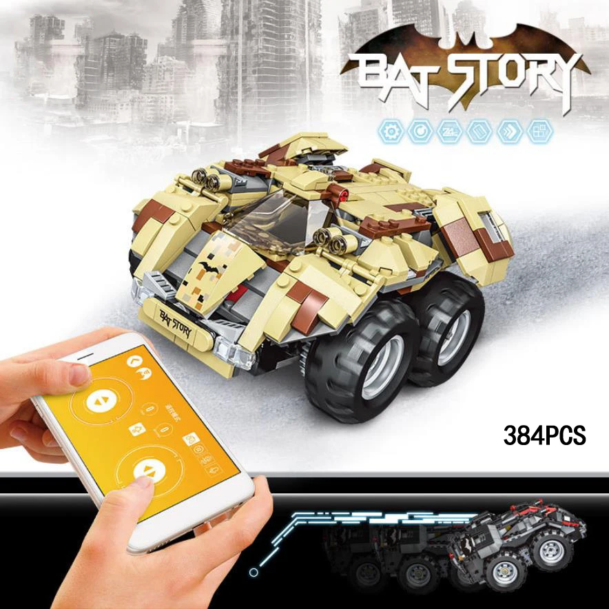

Technics building block Dc super heroes batman Batmobile APP RC car model 2.4Ghz radio remote control vehicle brick toys