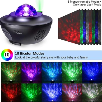 

Creative LED Night Light Rotating Star Projection Lamp Romantic LED Projection Lamp Stage Light for Home (Black)