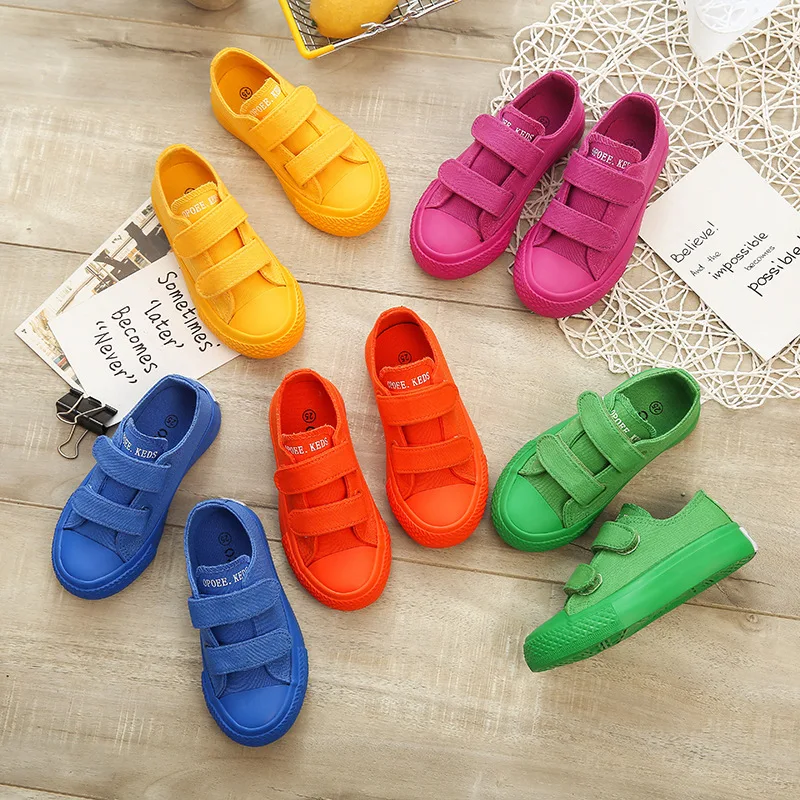 2024 New Autumn Kids Canvas Shoes Breathable Boys Girls Fashion Sneakers Children Candy Color Sport Shoes Chaussure Enfant 3