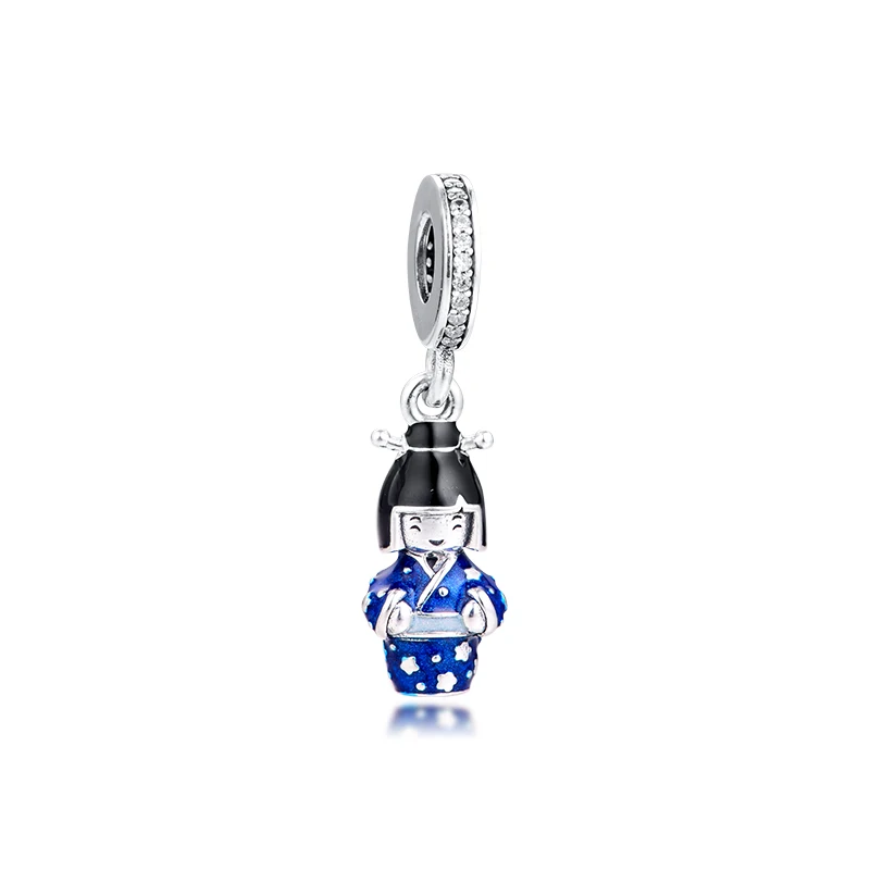 2020-New-Spring-Beads-Japanese-Doll-in-Blue-Kimono-Dangle-Charm-Fits-Original-Pandora-Charms-Bracelets