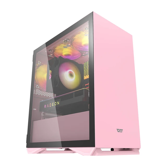 Darkflash Dlm22デスクトップコンピュータケースピンクgabinete Pcゲーマーcompletoミニmatx Itx Htpcシャシー強化ガラスゲーミングpcケース Pc ケース タワー Aliexpress