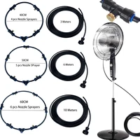 Fan Ring Mist System 1/4 Inch Misting Cooling Ring With Brass Sprinkler Nozzles Water Tap Adapter 4-6Nozzles PE Fan Ring 1