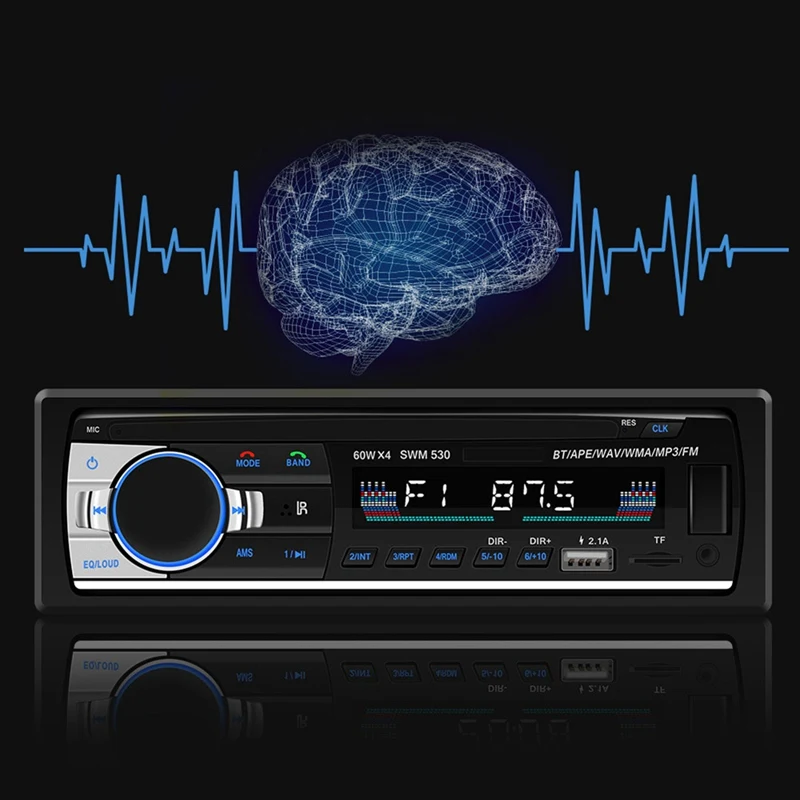 Автомобильный аудио MP3 музыкальный плеер радио в тире Bluetooth 4,0 Двойной USB AUX головное устройство с пультом дистанционного управления автомобиля Viedo плеер