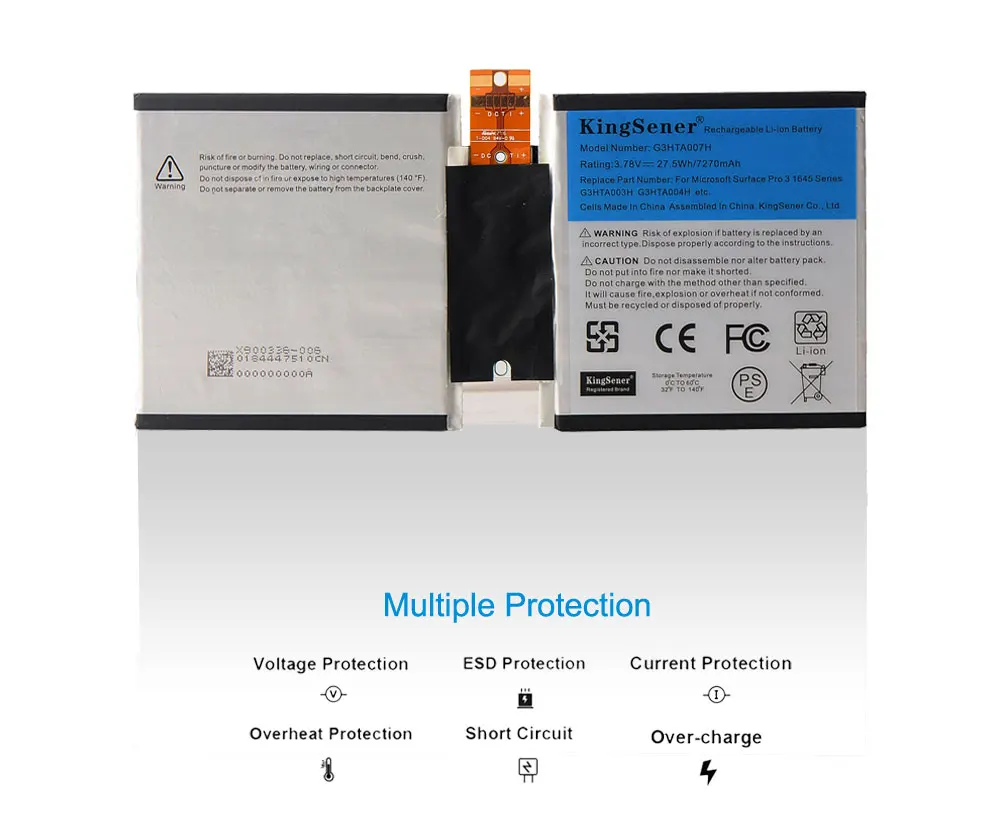 Kingsener G3hta003h G3hta007h Bateria do Portátil para Microsoft Surface 1645 Séries Tablet pc G3hta004h 27. 5wh 7270mah Livre Ferramentas Baterias p/ laptop - Imagem 2
