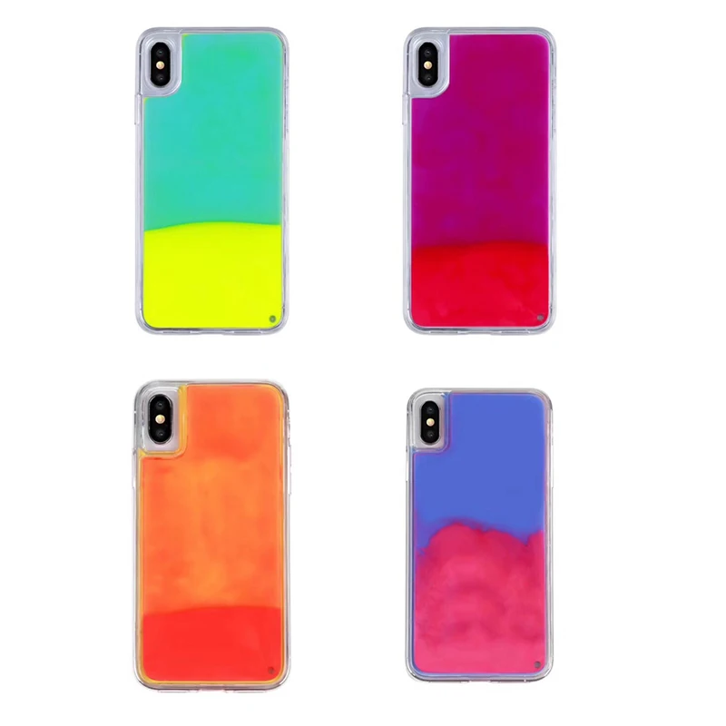 

Hot Glow in the Dark Glitter Flowing Beach Sand Case for iphone 11 pro Max XS XR X 6 6s 8 7 Plus Luminous Quicksand Funda cover