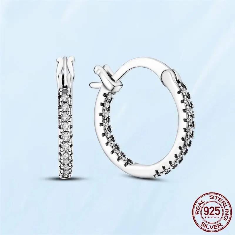Silver Earrings Real 925 Sterling Silver Asymmetrical Heart Hoop Earrings for Women Fashion Silver Earring Jewelry Gift