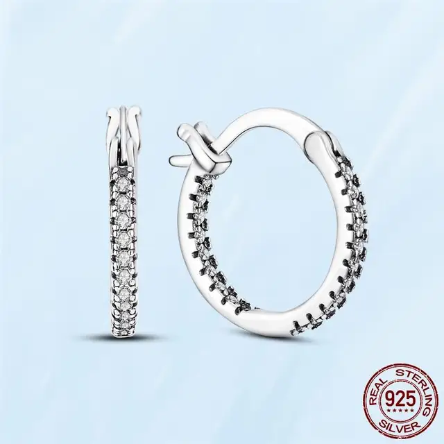 Silver Earrings Real 925 Sterling Silver Asymmetrical Heart Hoop Earrings for Women Fashion Silver Earring Jewelry Gift PAE057