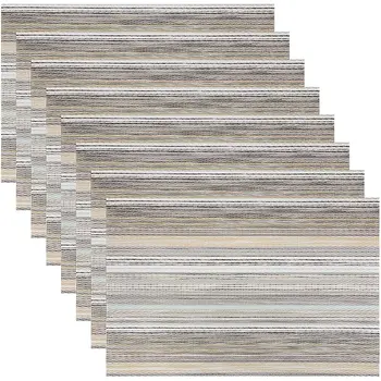 

Fresh and Antiskid Western Restaurant Heat Insulation Cup Mat Rectangular Table Mat Bowl Mat 8PCS