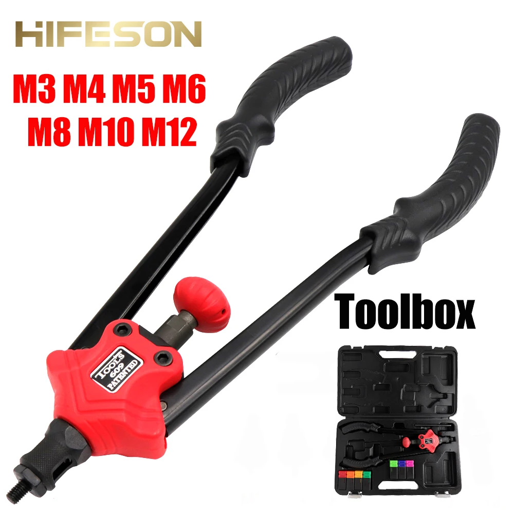 14'' Hand Manual Rivet Nut Guns Insert threaded Mandrels Riveters Gun