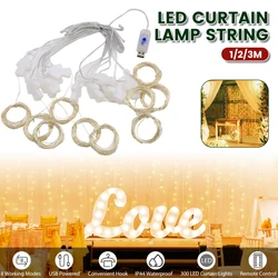 USB Festoon String Light Fairy Garland Curtain Hanging Light Christmas Light Decor For Home Holiday Decorative New Year Lamp