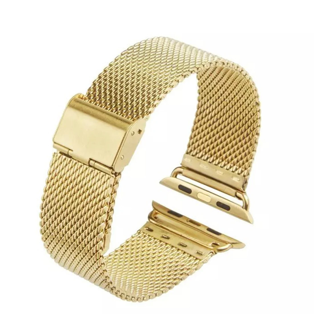 gold Миланский ремешок для часов для Apple Watch 38 мм 42 мм из нержавеющей стали, золотистый, для женщин и мужчин, сменный мужской т-браслет, ремешок для iwatch 1 2 3 4 5 - Цвет ремешка: gold