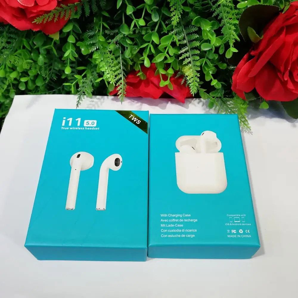 

i11 TWS Earbuds Bluetooth 5.0 True Wireless Earphones Stereo Handsfree Headset with mic for Apple iPhone Android Phone pk i12