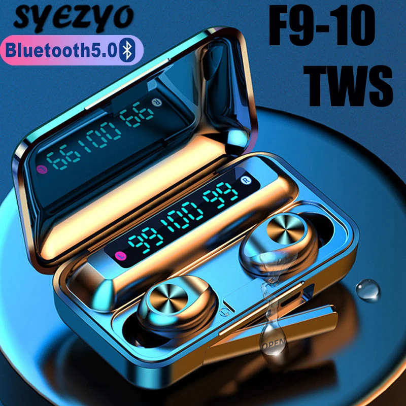 Беспроводные Bluetooth наушники F9 10 TWS ipx7 водонепроницаемые вкладыши с сенсорным