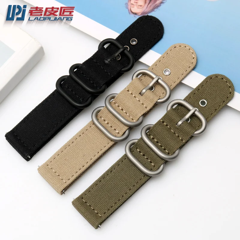 Laopijiang Náilon Pulseiras de Relógio 18 mm 20 mm 22 mm 24 mm Correia Grossa Pulseira de Lona Esporte Barra Liberação Rápida Relógio Banda - Image 2
