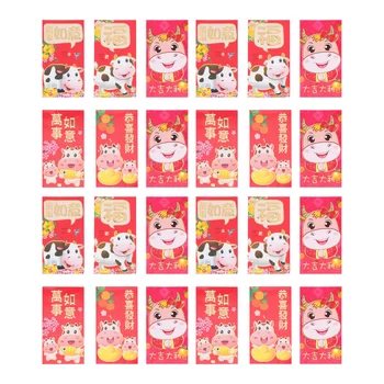 

60pcs Money Envelopes Red Envelopes Cartoon Red Packets for New Year Family Kids Festival