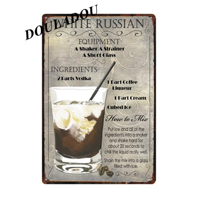 [Douladou] Cocktail Lounge Mai Tai Наклейка на стену жестяная вывеска металлическая вывеска Маргарита GIN FIZZ винтажная картина для паба магазин плакат 20x30 см