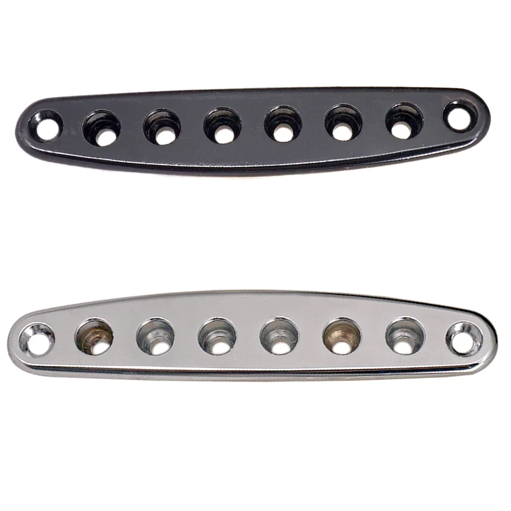 Tooyful 1Pc Electric Guitar Parts Bridge String Thru Body Ferrules Bushing Plate Black or Silver