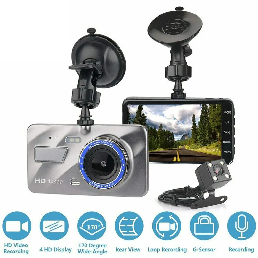 TiOODRE Dash Cam Recorder Car Camera Car DVR Dash Cam Dash Recorder Front And Rear Camera 1080p, Big Screen Dual Lens Wide Angle