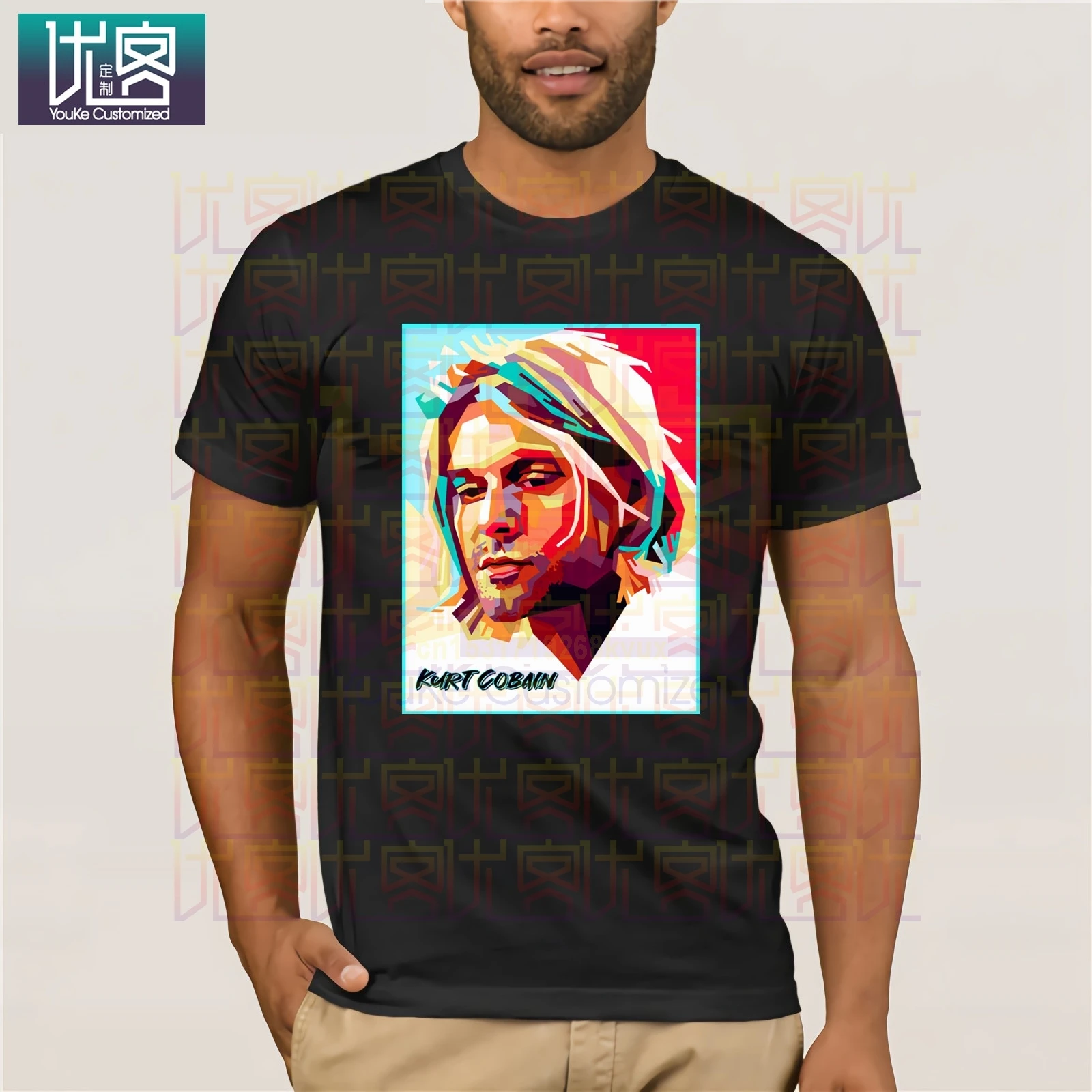 Мужская футболка кино музыка Nirvana Kurt Cobain белые кроссовки унисекс удивительные