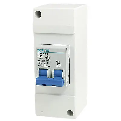 

C10 AC 400V 10A 2 Pole Miniature Overload Covered Circuit Breaker