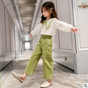 

Girls Sports Clothing Set New 2020 Spring/Autumn Children's Triangle Collar Sets Color 2 Piece Size4-14 Kids Clothes Sets ly410