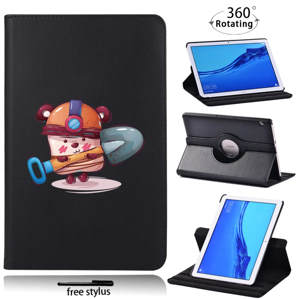 dos desenhos animados plutônio couro tablet capa protetora + stylus
