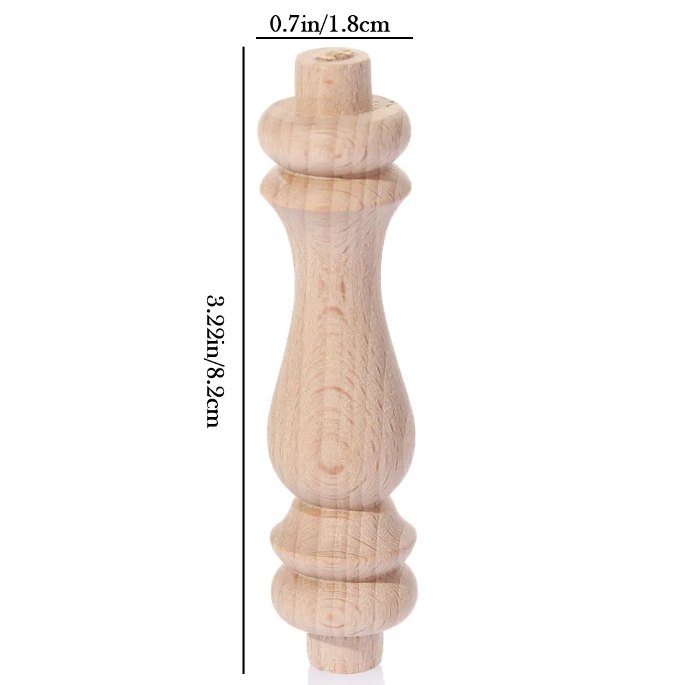 Vintage European-Style Solid Wood Carved Furniture Legs - Decorative Home Accents
