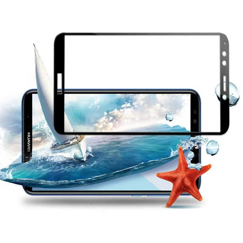 3D закаленное стекло Honor 7A Huawei Y5 Y6 2018 черная цветная защитное на хуавей у6 huawei y6
