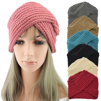 

New Knitted Autumn Winter Hats for Women Felt Hat Ladies Turban Headwrap Caps for Women Twist Head Wrap Winter Hat Girls Beanie