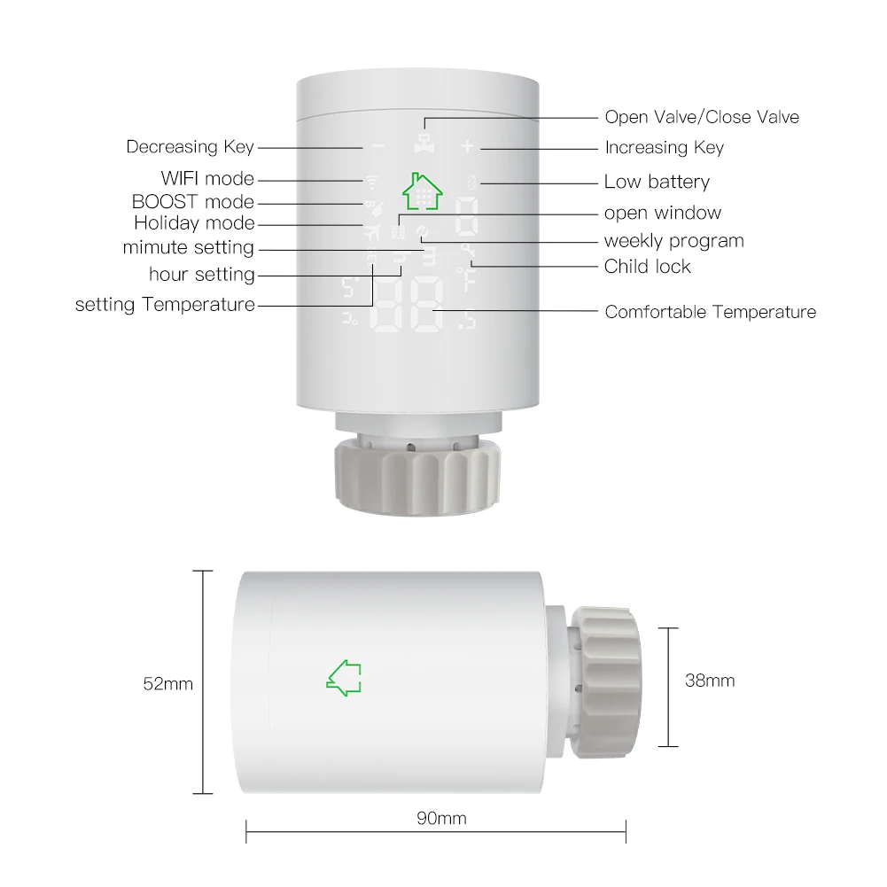 termostática válvula do radiador controlador de temperatura 2mqtt configuração com alexa